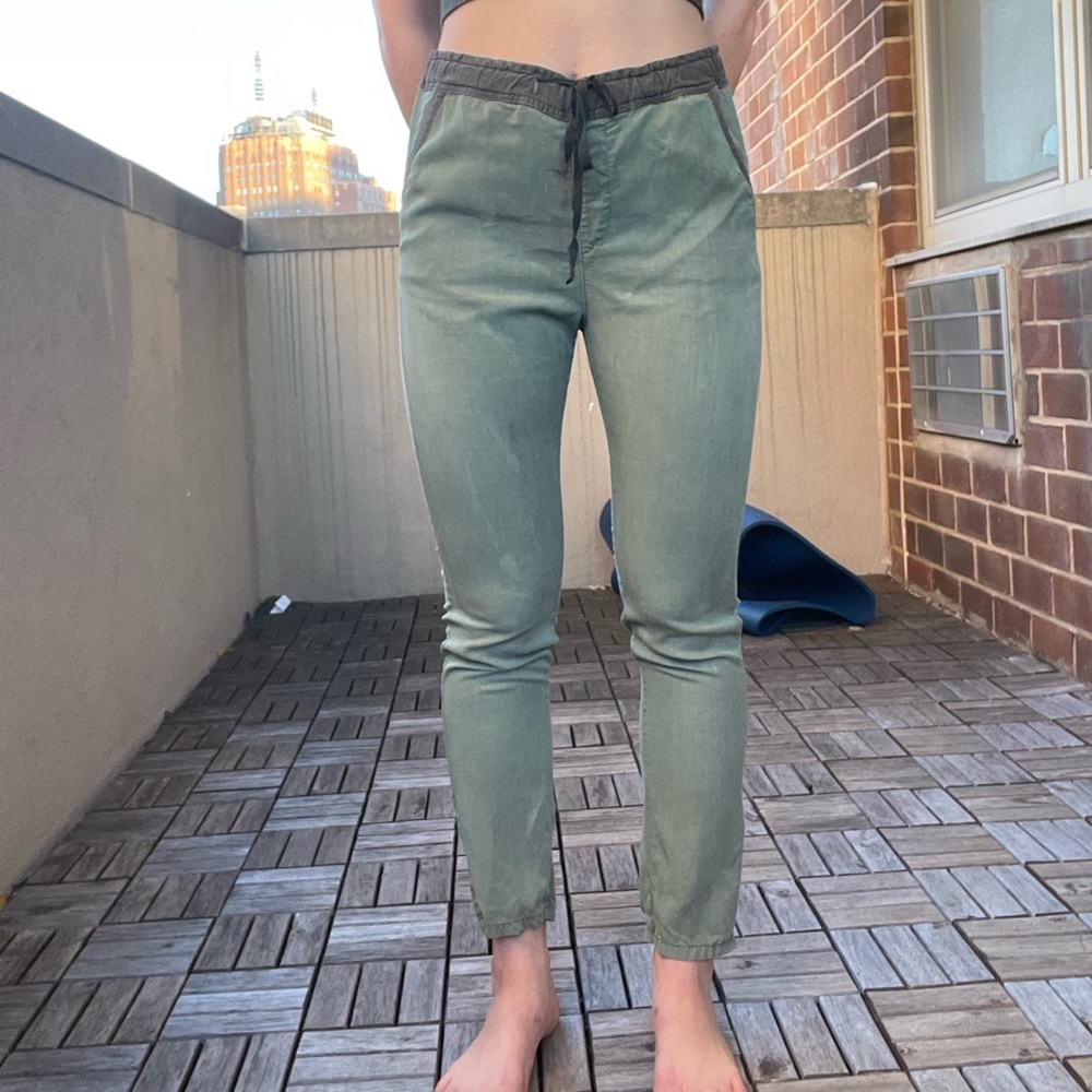 AG Adriano Goldschmied green joggers.